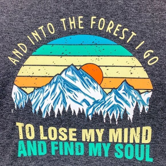 Forest Adventure Tank Top Mens Extra Large Gray Mountains Outdoor Hike Camp Fish - Picture 2 of 8